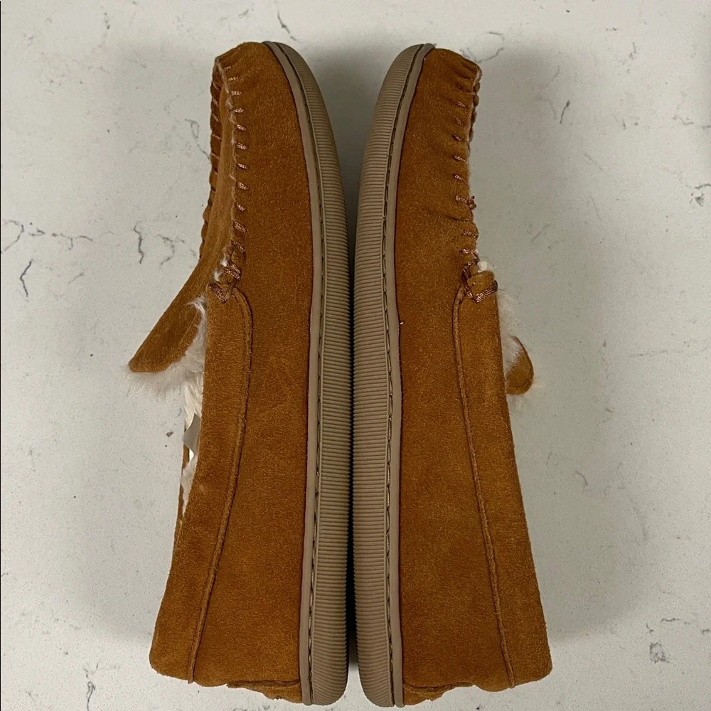 J. Crew Suede Scuff Slippers Men's Moccasin Slippers Size 7 Carmel Suede